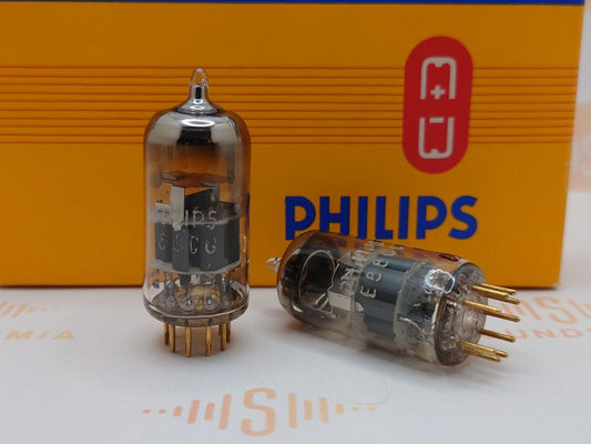 2x Philips E88CC 6922 SQ O-Getter – Heerlen, NL 1969 – Near NOS