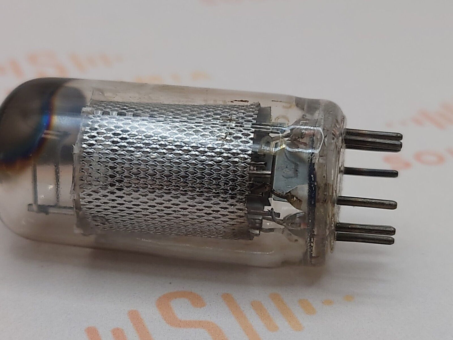 1x Mullard EF86 Long Mesh Plates Square Getter - Philips Label - Blackburn '55