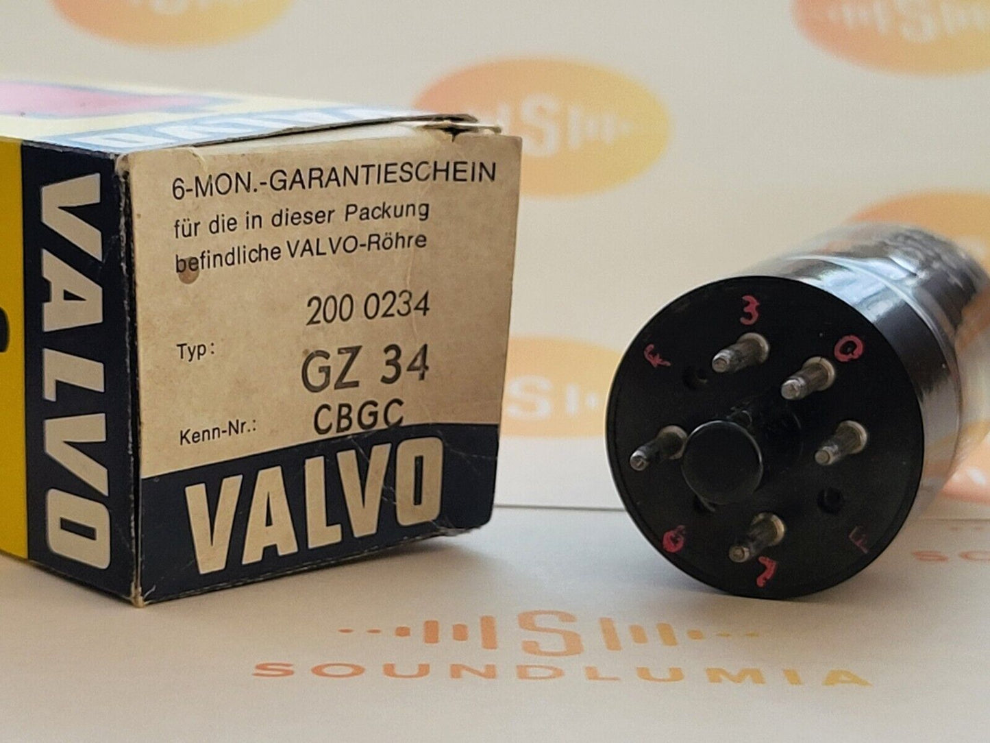 Philips GZ34 5AR4 DD Getter Original Valvo Box - Eindhoven, NL '57 f30 - Neu in OVP