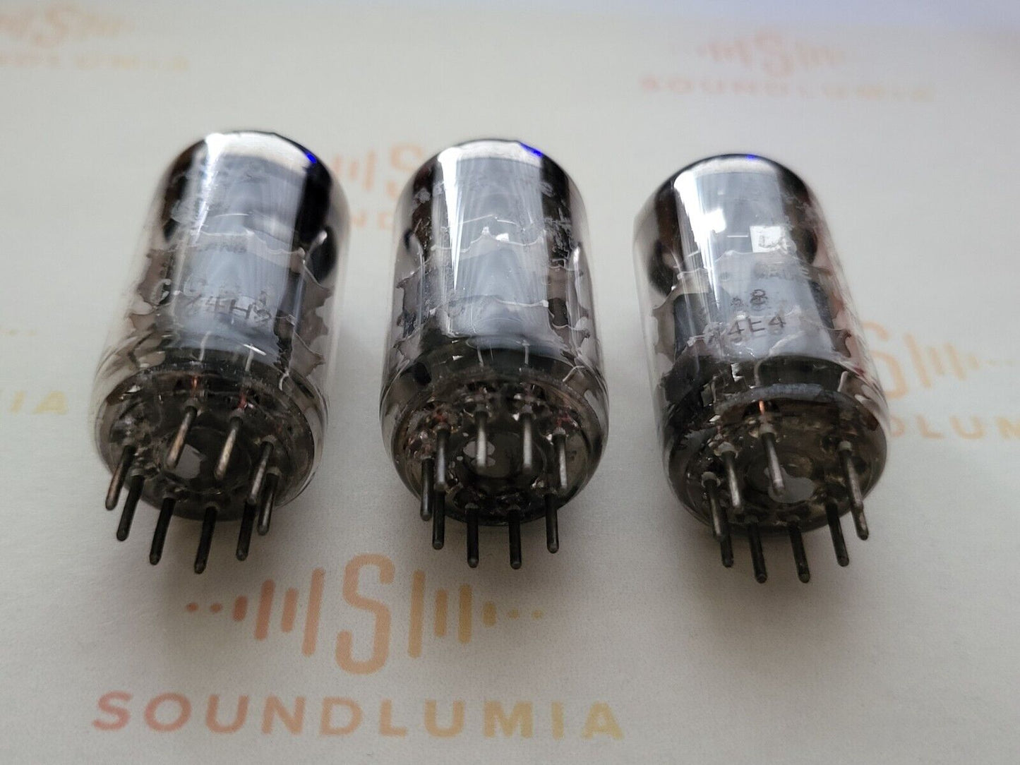 3x Amperex ECC88 6DJ8 Bugle Boy w/ Matching Codes - Holland 1964 - Strong