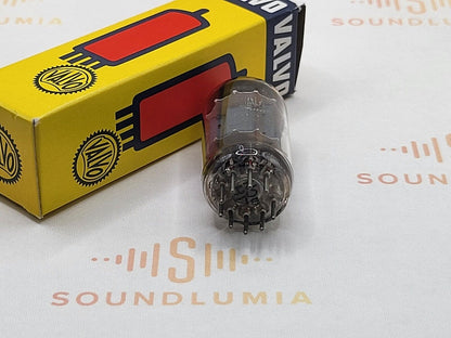1x Valvo ECC83 12AX7 Lange Platten Folie D 45° Getter - Heerlen, NL '54 mCN
