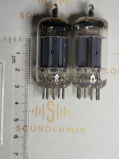 Siemens ECC82 12AU7 Lange Platten passendes Paar - München 1960 K64 - gleicher Code - NOS