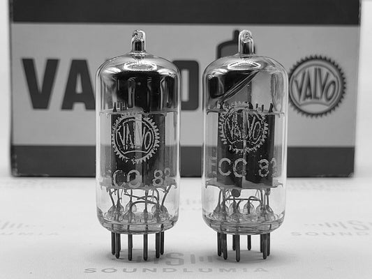 Valvo ECC83 12AX7 Matched Pair 45° Angled Getter - Hamburg 1957 mC1 - Gleicher Code 