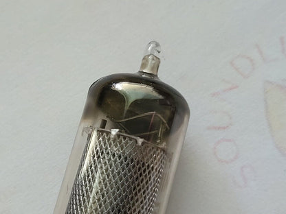 1x Mullard EF86 Lange Maschenplatten 15° Quadrat D Getter Philips Label Blackburn '59