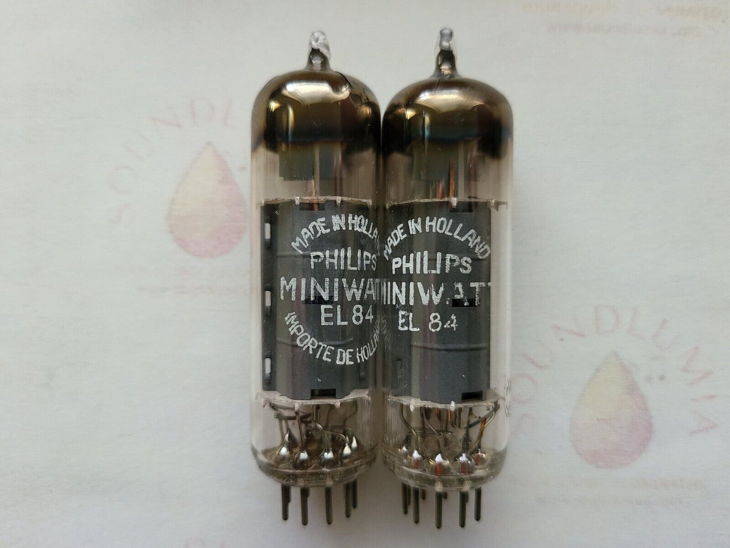 2x Philips Miniwatt EL84 6BQ5 D-Getter-Röhren – Sittard, NL 1955 rX1/rX2 – NOS