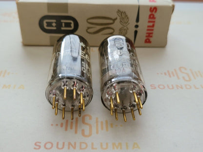 2x Philips Miniwatt SQ E88CC = 6922 D-getter - Heerlen, NL 1958/59 7L4  - NOS