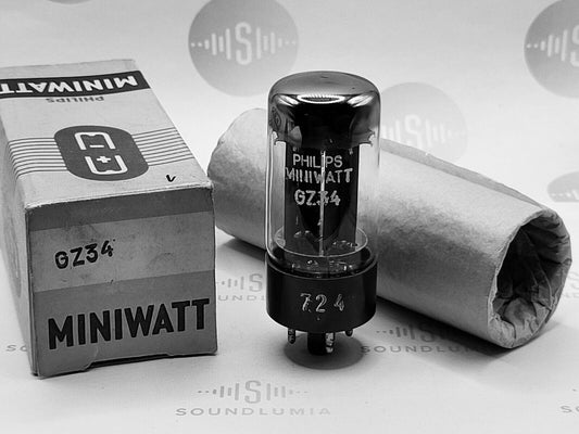 1x Philips GZ34 5AR4 Orig. Box - Sittard, NL '59 (f32 X9H) - NOS NIB