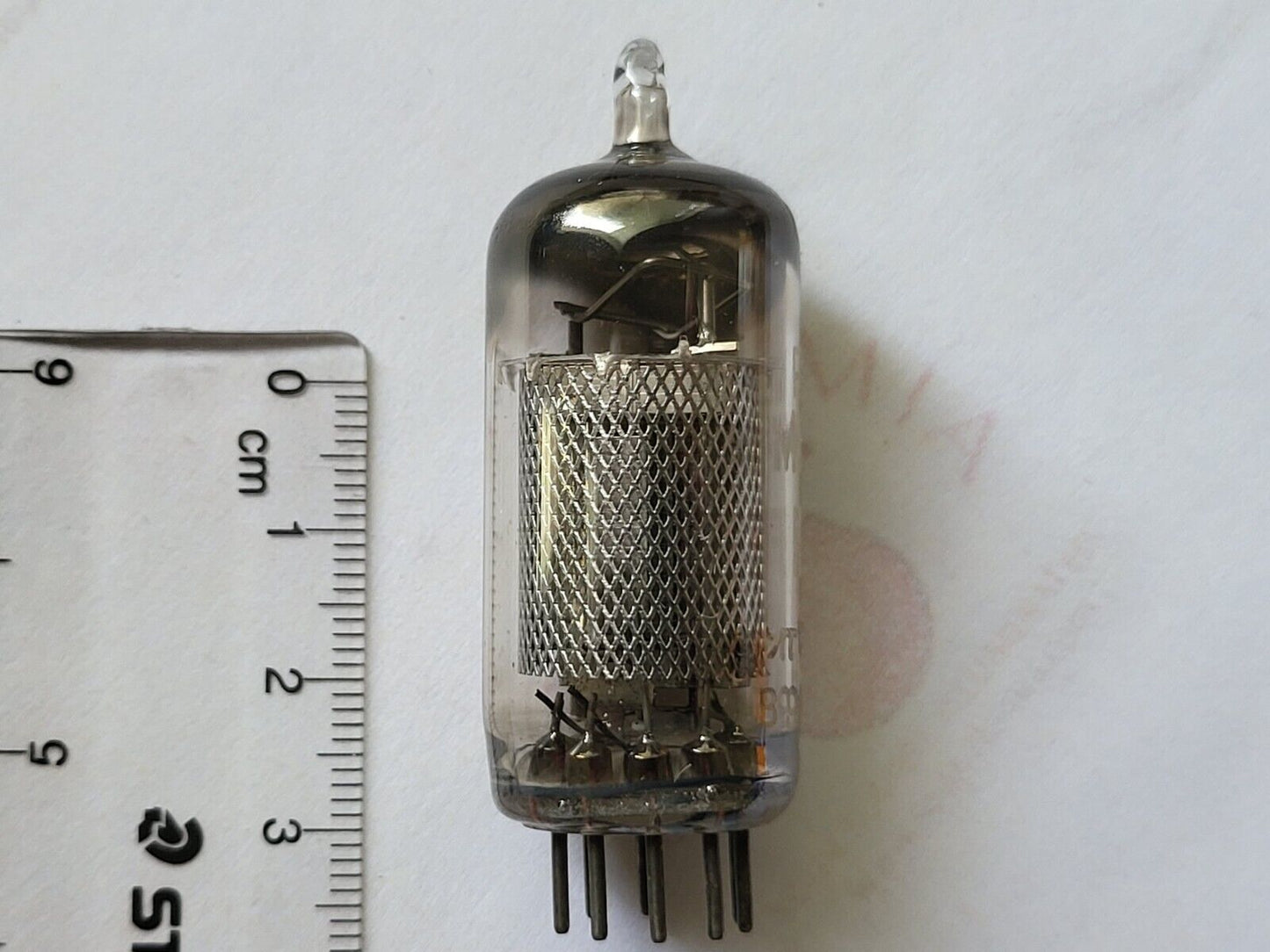 1x Mullard EF86 Lange Maschenplatten 15° Quadrat D Getter Philips Label Blackburn '59