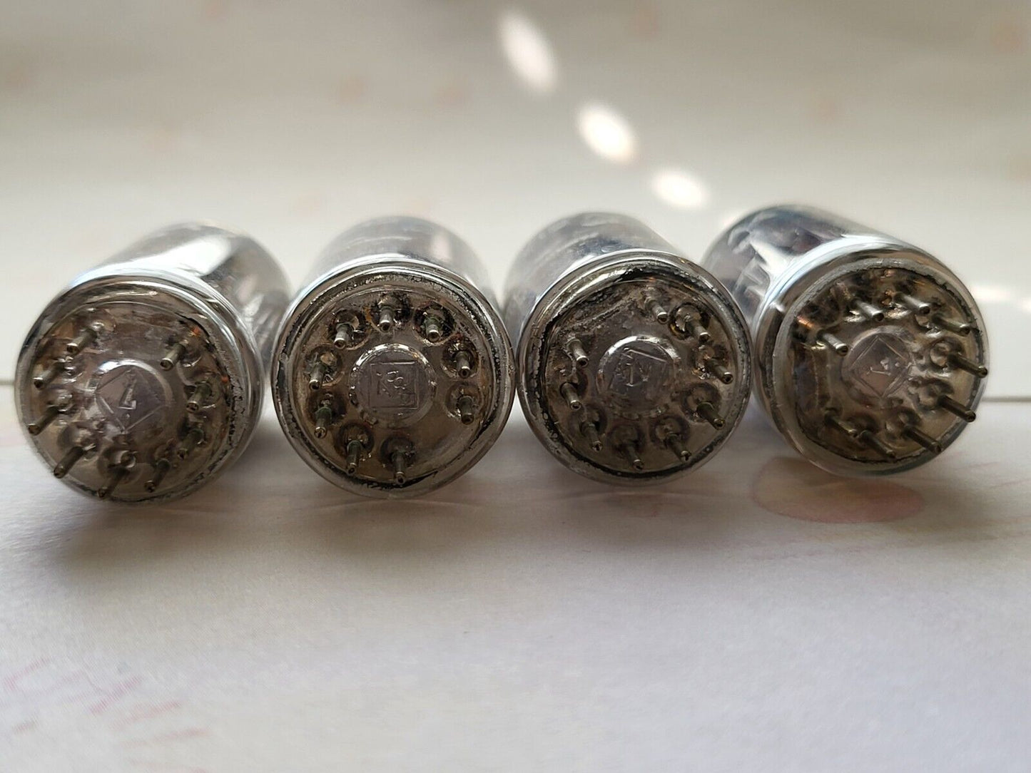 4x Telefunken ECC83 12AX7 Long Ribbed Plates w/ Matching Codes - Berlin 1960