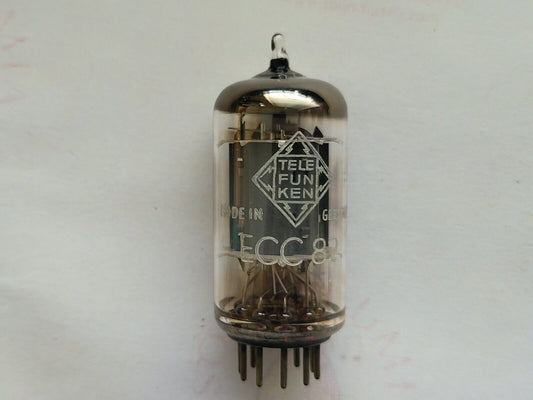 1x Telefunken ECC82 Green Tip - 17mm glatte Platten ◇ unten - Berlin 1961 