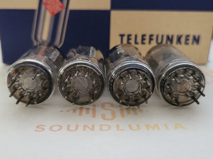 Telefunken ECC83 Lange glatte Platten, Matched Quad ◇ Base - Berlin '62/'64 - NOS 