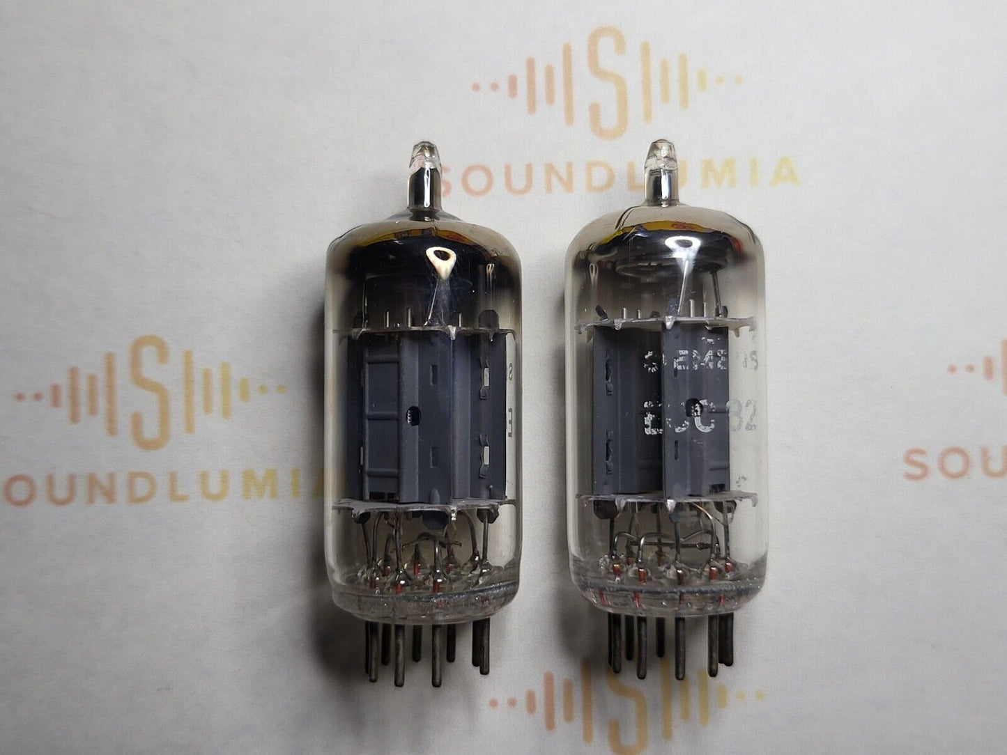 Siemens ECC82 12AU7 Lange Platten passendes Paar - München 1960 K64 - gleicher Code - NOS