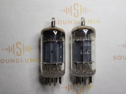 Siemens ECC82 12AU7 Lange Platten passendes Paar - München 1960 K64 - gleicher Code - NOS