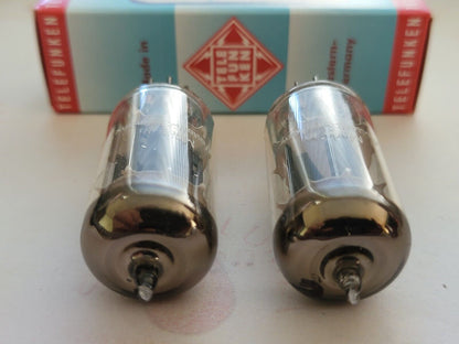 2x Telefunken ECC83 17mm Rippenplatten passende Codes - Berlin 1956 - Stark 