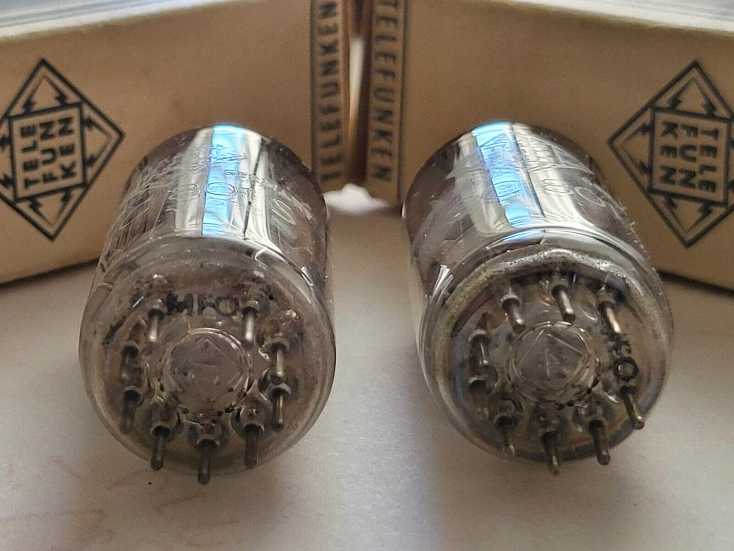 Telefunken ECC801S ECC81 Matched Pair Orig. Boxen ◇ Unten - Ulm 1960 