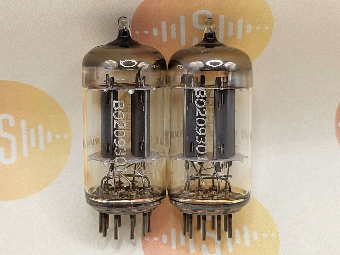 Telefunken ECC83 12AX7 17mm glatte Platten passendes Paar ◇ - Berlin '69 - Stark 