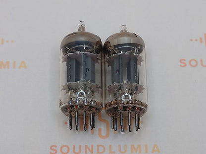 2x Valvo ECC83 12AX7 Kurzplatten O-Getter - Heerlen, NL 1961/62 I65 NOS/NOS+ 