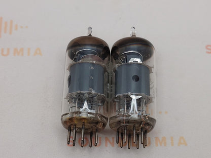 Telefunken EF86 vintage vacuum tubes gray plates O-getter diamond bottom Valvo label matched pair NOS
