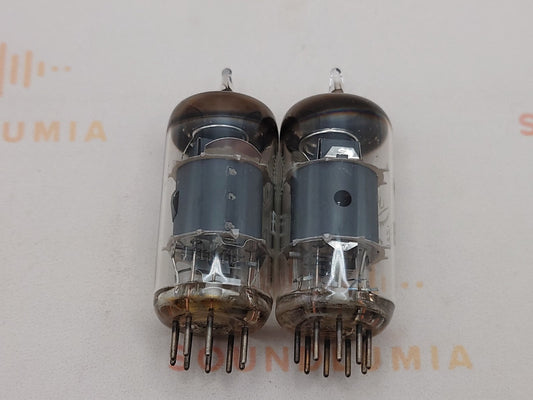 Telefunken EF86 vintage vacuum tubes gray plates O-getter diamond bottom Valvo label matched pair NOS
