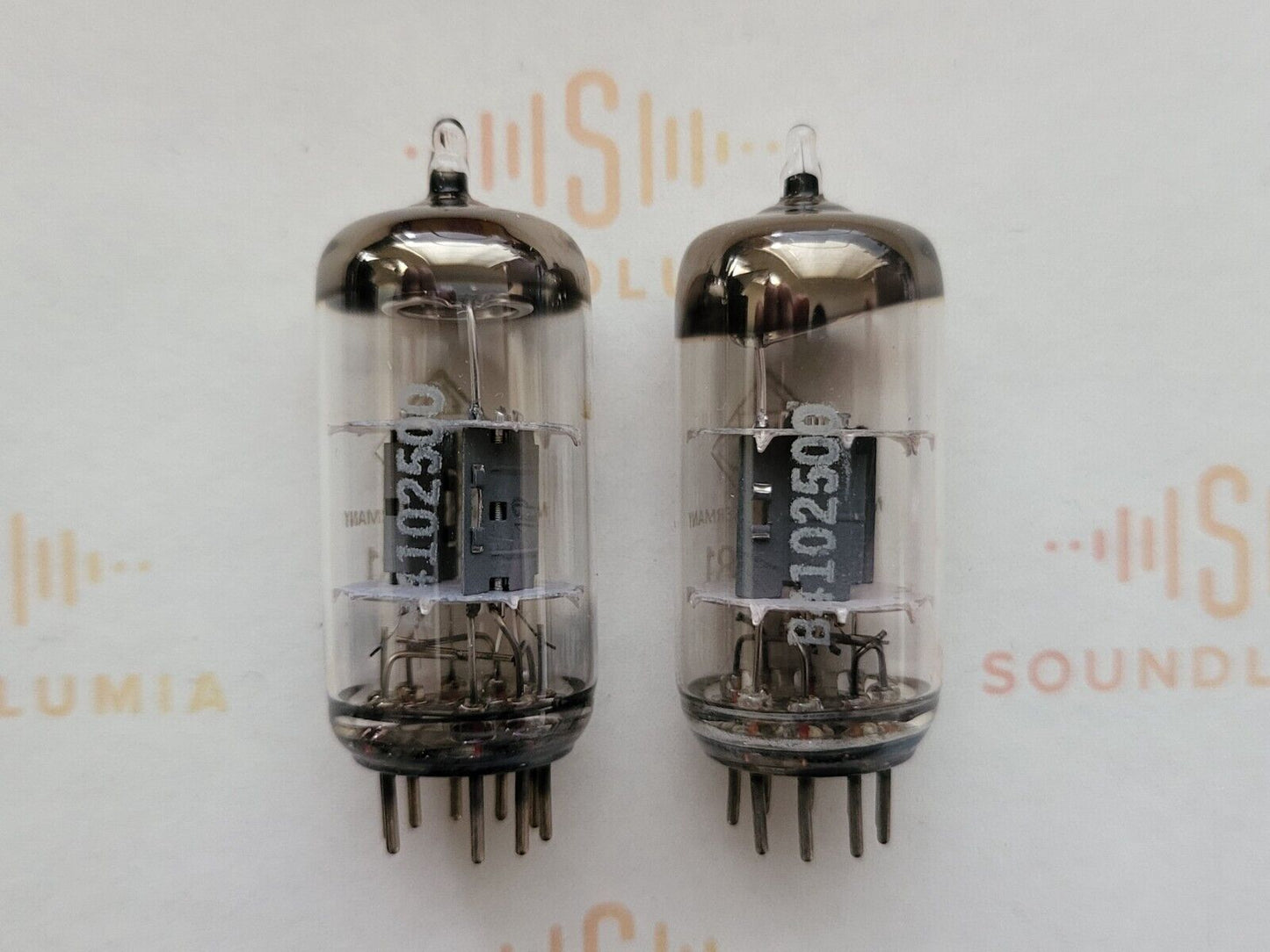 2x Telefunken ECC81 12AT7 mit passenden Codes - ◇ Unten - Berlin 1962 