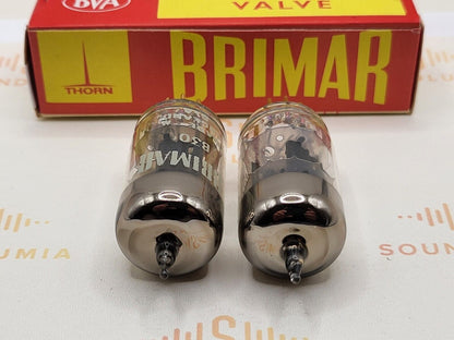 Brimar B309 (ECC81+) Schwarze Platten, passendes Paar mit Goldstiften – 1960/62 – BVA – Stark