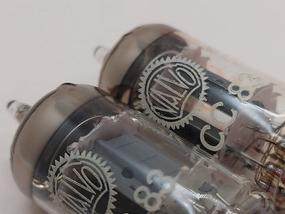 2x Valvo ECC83 12AX7 Kurzplatten O-Getter - Heerlen, NL 1961/62 I65 NOS/NOS+ 