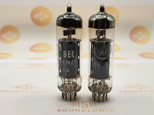 Philips EL84 6BQ5 passendes Paar - Lorenz/Valvo-Etiketten - Wien '67 KM4 - Fast NOS