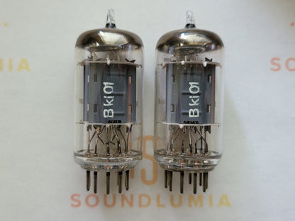 Telefunken ECC83 12AX7 Matched Pair 17mm Ribbed Plates ◇ Base - Berlin 1957