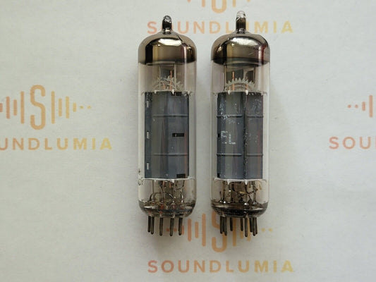 Philips EL84 6BQ5 passendes Paar – Valvo-Label – Heerlen, NL 1964 rX4 – nahezu neuwertig