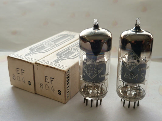 Telefunken EF804S Matched Pair in Orig. Boxes - ◇ Bottom - Ulm 1968/1969 -Strong