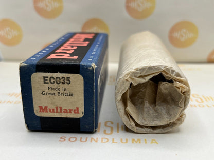 1x Mullard ECC35 CV569 6SL7GT Fat Brown Base Original Box - Blackburn '57 - NIB