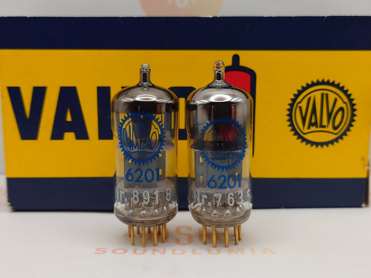 Valvo 6201 E81CC vintage vacuum tube blue label O-getter pinched waist Hamburg 1959 VG0 NOS