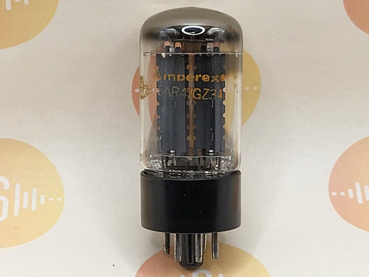 1x Mullard GZ34 5AR4 Double O Getter - Orange Globe Label - Blackburn '62 - NOS
