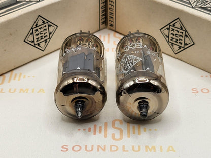 Telefunken ECC83 12AX7 17mm glatte Platten passendes Paar ◇ - Berlin '69 - Stark 