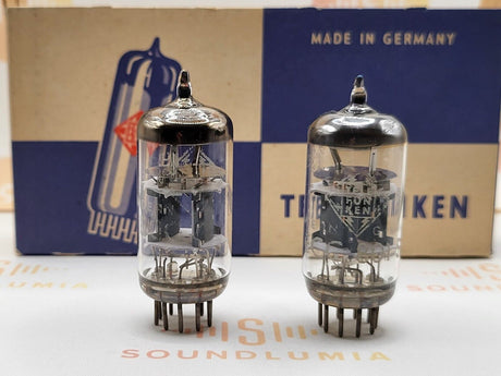 Telefunken ECC801S E81CC vacuum tube with Diamond Bottom, image 1