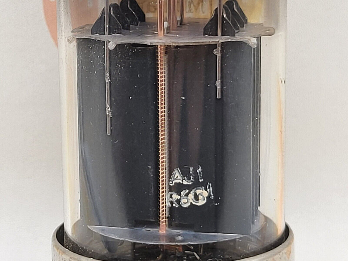 Mullard 6080 6AS7 vacuum tube with Black Plate and Metal Base, image 4