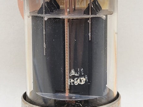 Mullard 6080 6AS7 vacuum tube with Black Plate and Metal Base, image 4