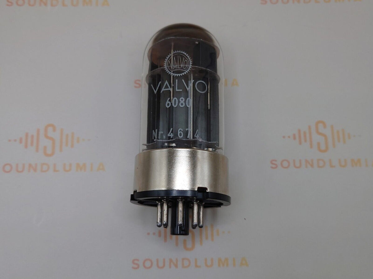 Valvo 6AS7 6080 vacuum tube with Black Plate and Metal Base, image 2