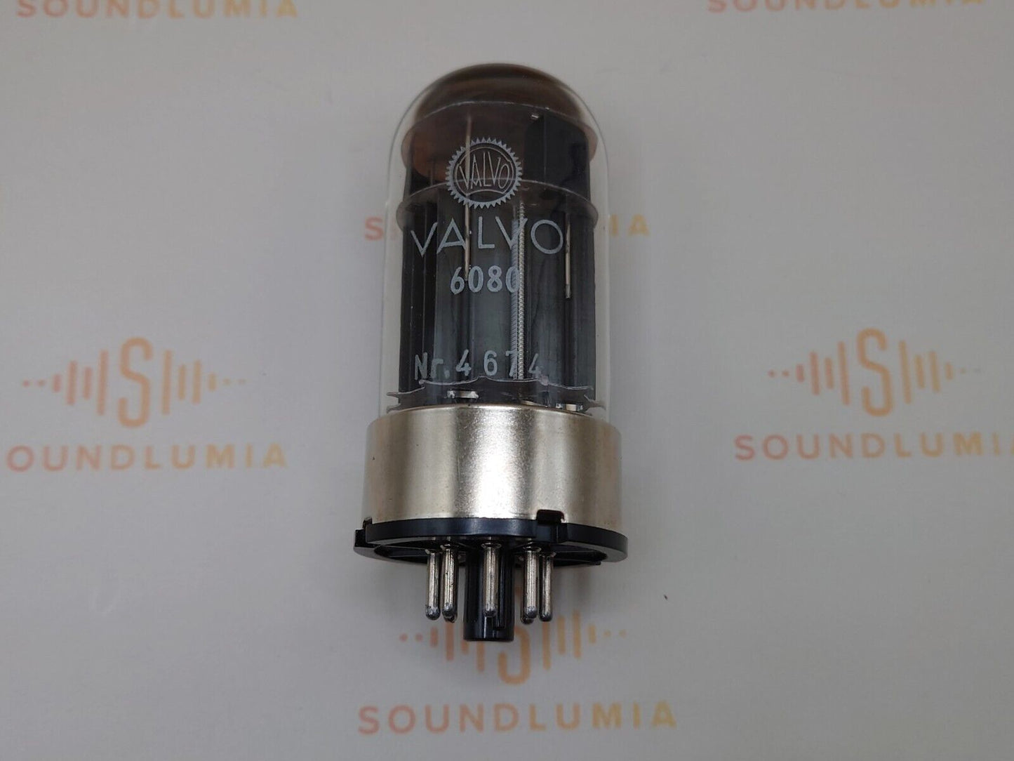 1x Valvo 6080 6AS7 Black Plates Metal Base Original Box - Hamburg '61 - NIB NOS