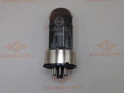1x Valvo 6080 6AS7 Black Plates Metal Base Original Box - Hamburg '61 - NIB NOS