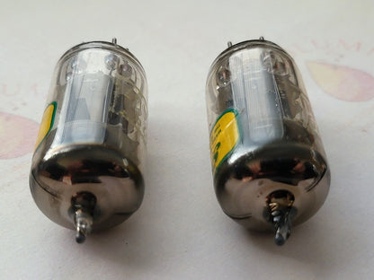 G.E.C. B329 ECC82 12AU7 Matched Pair 14mm Short Plates - Mullard Supply - 1950s