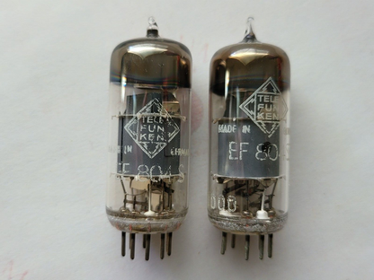 Telefunken EF804S Matched Pair in Orig. Boxes - ◇ Bottom - Ulm 1968/1969 -Strong