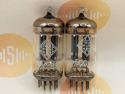 Telefunken ECC83 12AX7 17mm glatte Platten passendes Paar ◇ - Berlin '69 - Stark 