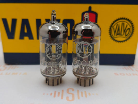 2x Valvo ECC83 12AX7 Kurzplatten O-Getter - Heerlen, NL 1961/62 I65 NOS/NOS+ 