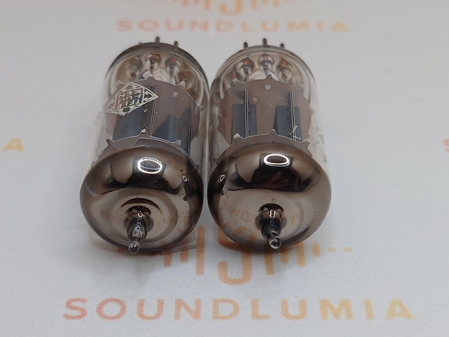 2x Telefunken ECC83 12AX7 Rippenplatten ◇ Unten - Berlin '58 - Gleicher Code - NOS+ 