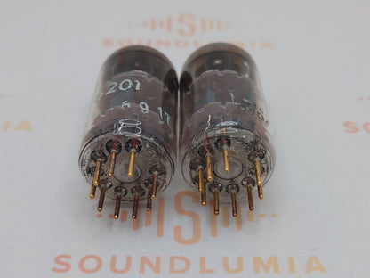 2x Valvo 6201 O-Getter BWB Falcon - Hamburg '59 - Same code - Near NOS