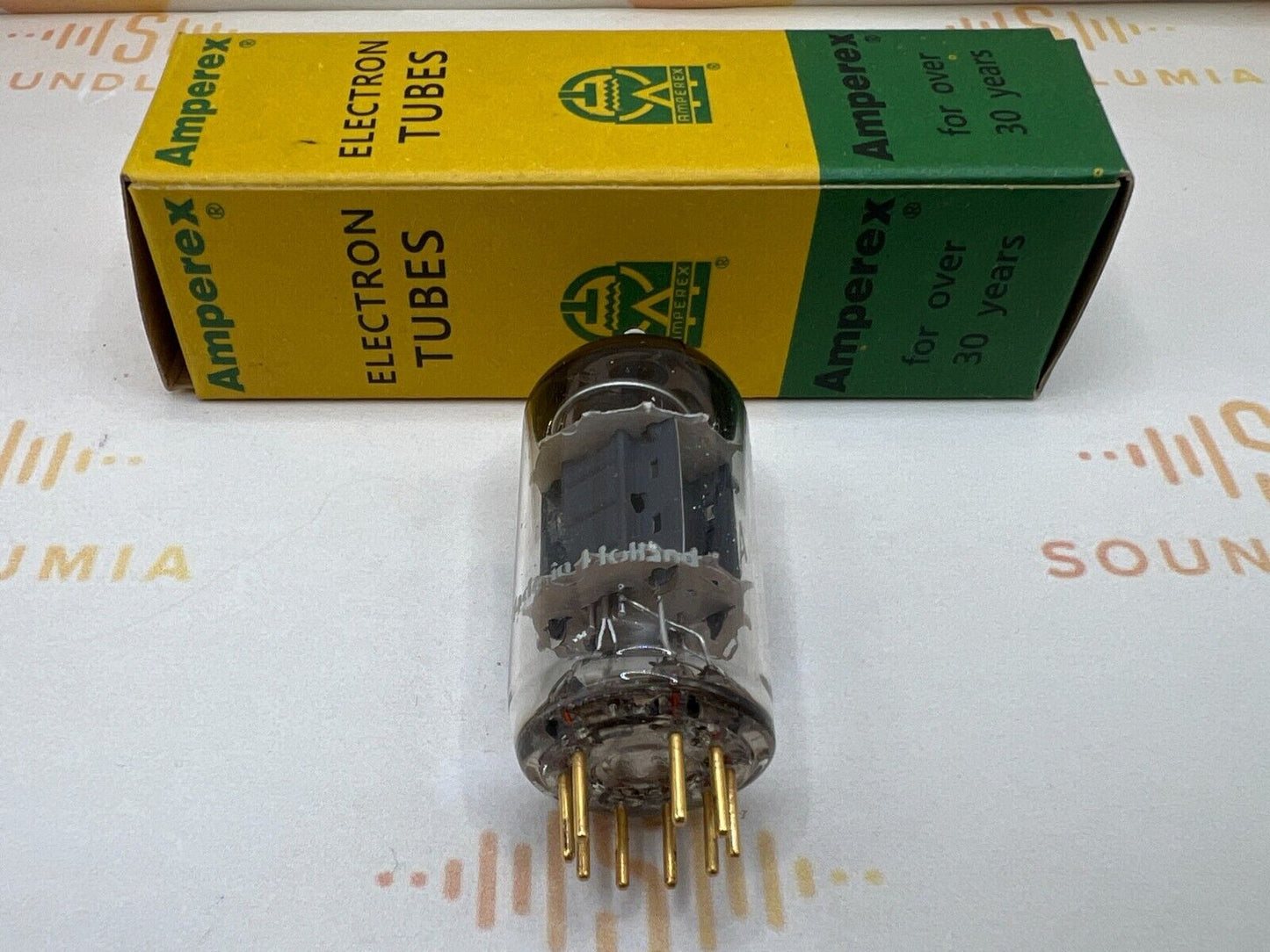 Amperex ECC82 12AU7 O-Getter Kurzplatten Goldstift - Heerlen, NL '59 - Stark 