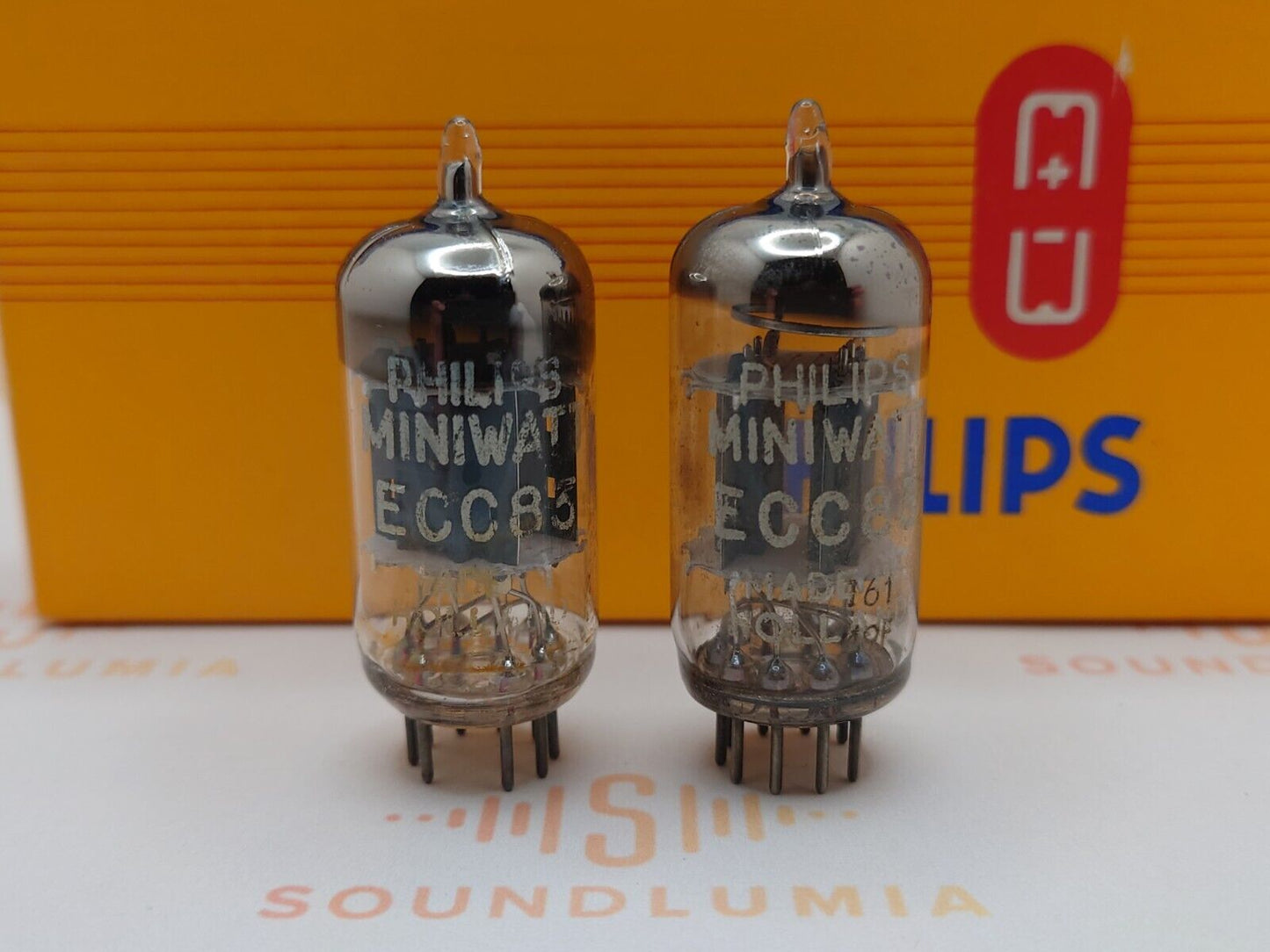 Philips Miniwatt ECC83 12AX7 Short Plates Matched Pair - Holland '59 I61 - Near NOS