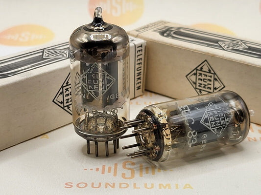Telefunken ECC83 12AX7 17 mm glatte Platten, passendes Paar ◇ - Berlin '69 - fast neuwertig 