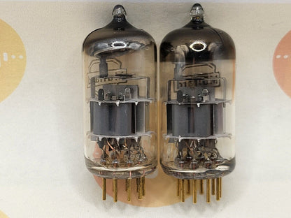Mullard E88CC 6922 Passendes Paar - Schildlogo - Mitcham, GB 1967/69 7L1 - Stark